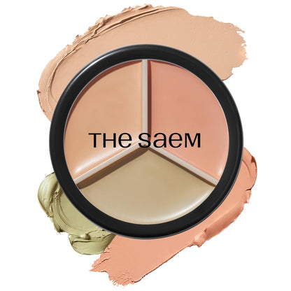 [THE SAEM] Cover Perfection Triple Pot Concealer 01. Correct Beige