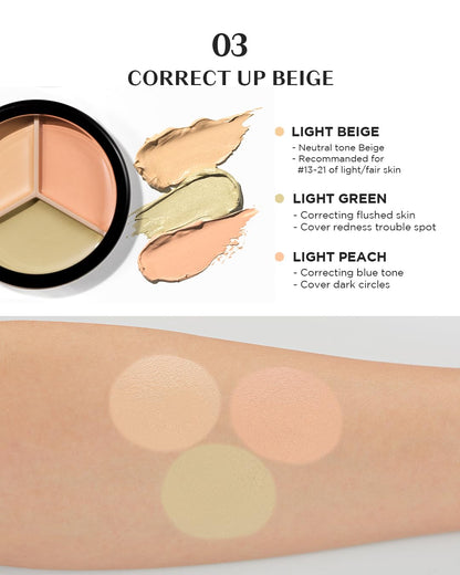 [THE SAEM] Cover Perfection Triple Pot Concealer 03. Correct Up Beige