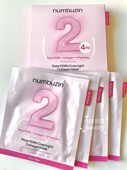 [NUMBUZIN] No.2 Rose PDRN Overnight Collagen Mask 4ш