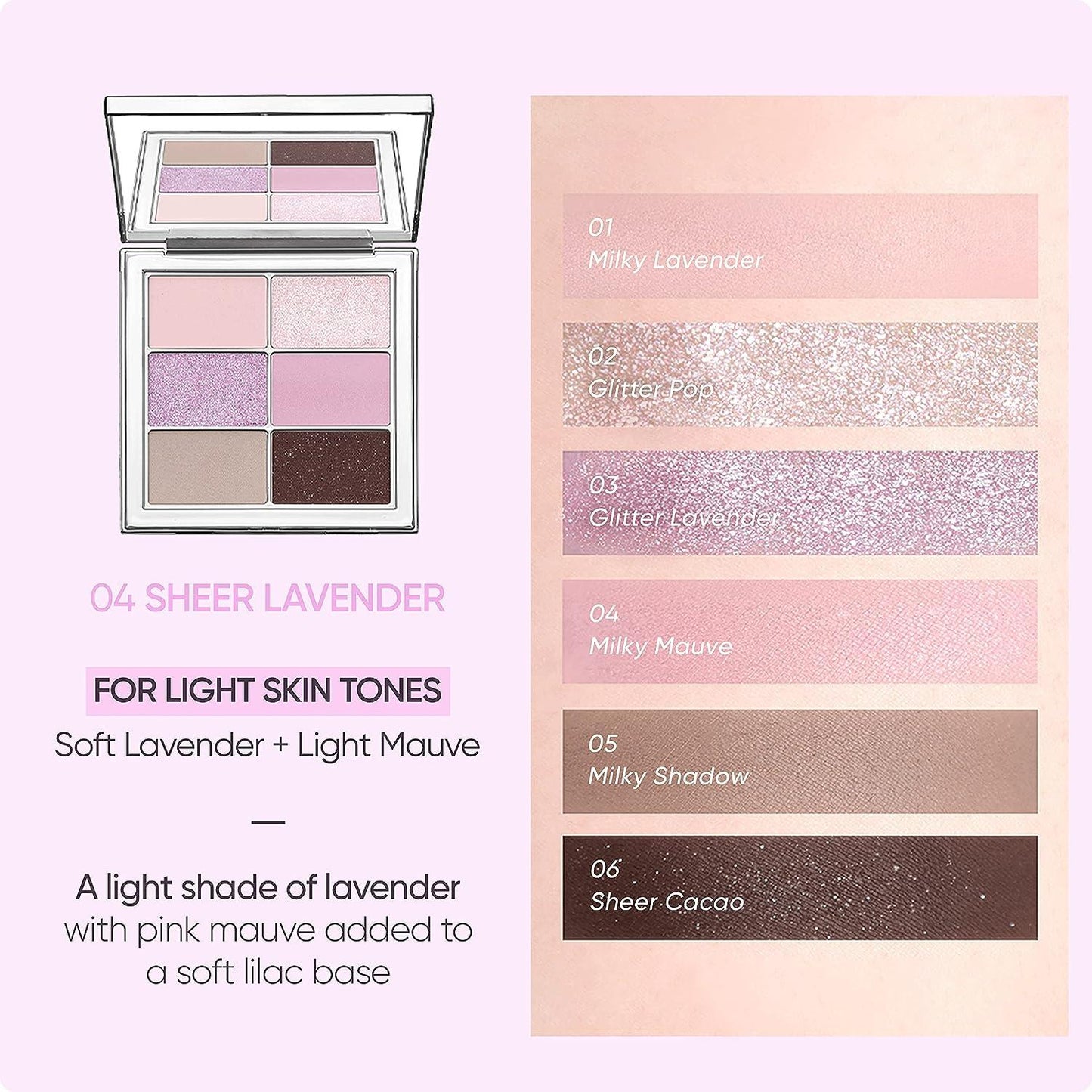 [AMUSE] Vegan Sheer Palette 01 Sheer Lavender