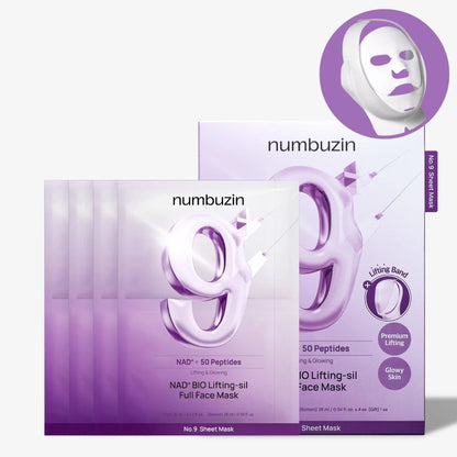 [NUMBUZIN] No9 NAD+ BIO Lifting Full-Face Pack 4ш(+хэлбэр баригч)